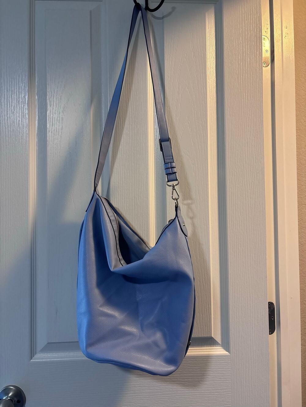 A New Day Blue Pebbled Hobo Shoulder Bag Large Slouchy Purse
